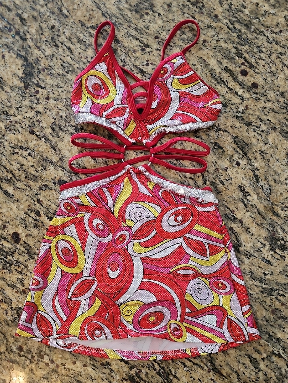 Red Multi Jazz Costume